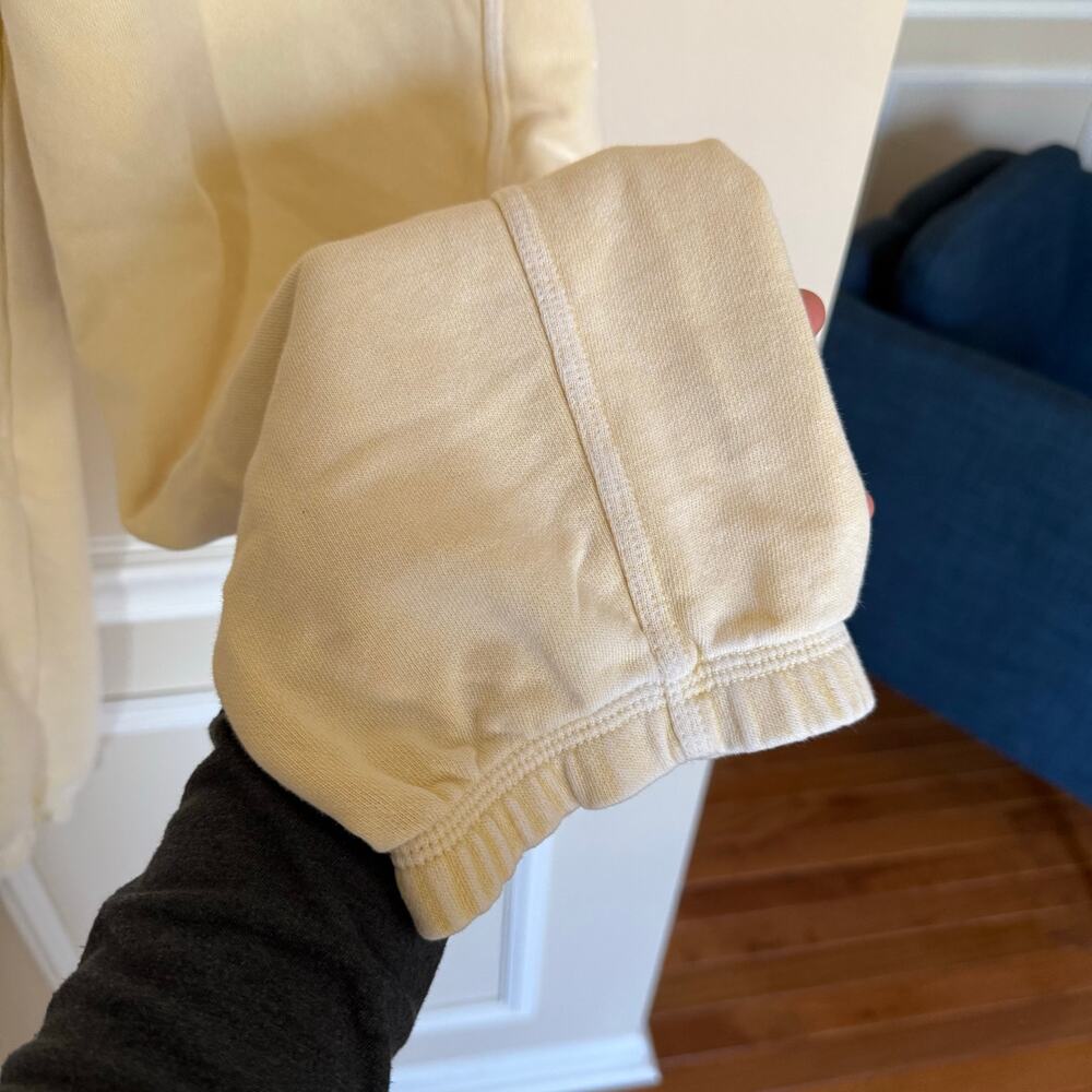 Aerie Faded Butter Yellow Loungewear Casual Big Chill Joggers-Missing Drawstring - Picture 5 of 8